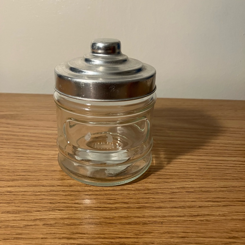 Glass Jar with Silver Lid